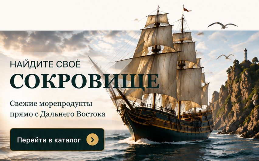 Найдите своё сокровище — свежие морепродукты с Дальнего Востока